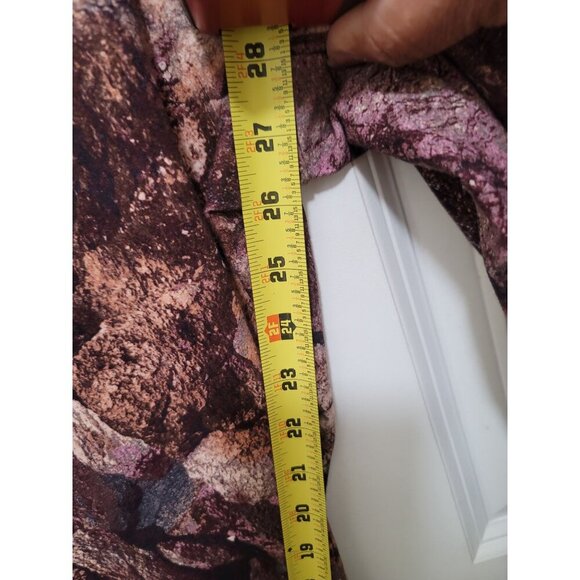 Soulgani Active Women's Brown & Pink Earthy Pattern Capri Leggings Size L - Picture 10 of 10